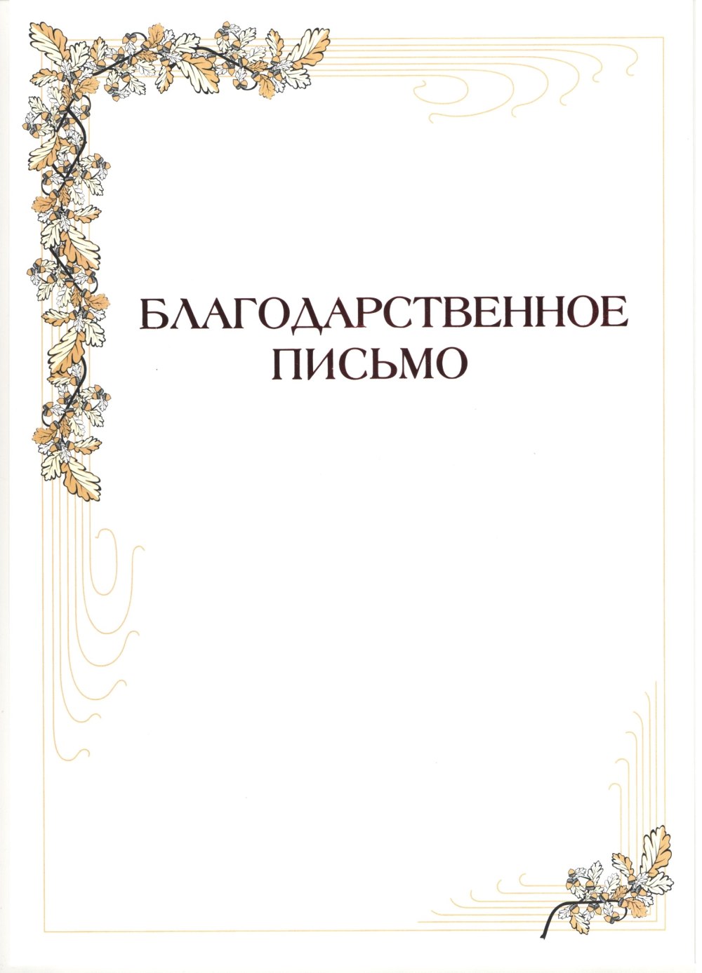 Благодарность бланк