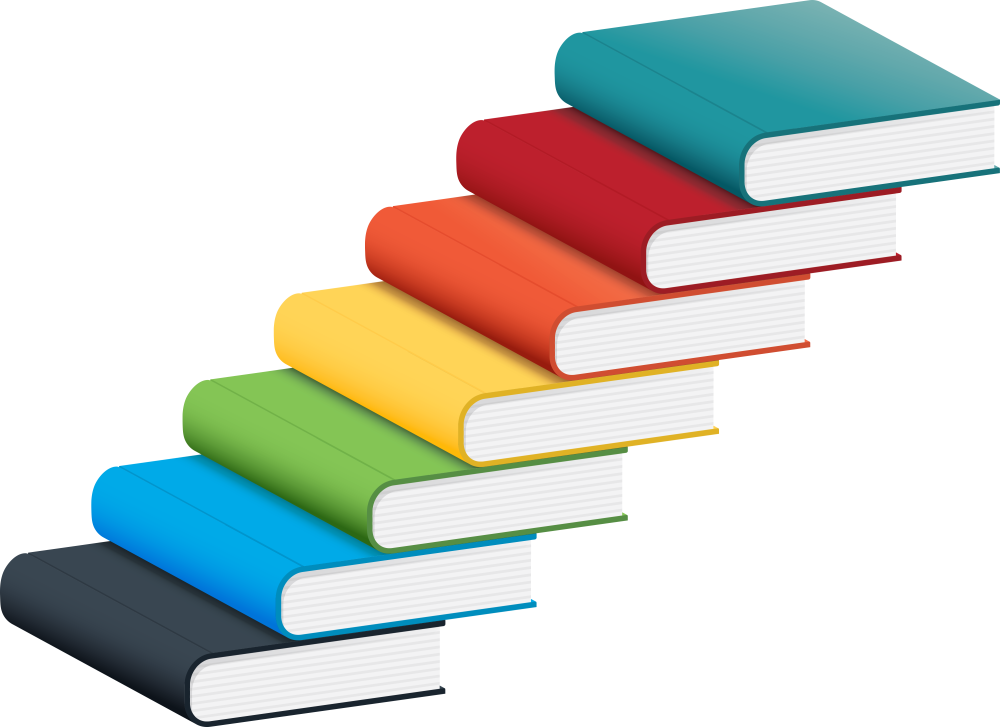 Стопка книг на прозрачном фоне