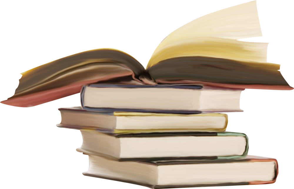 Стопка книг на прозрачном фоне