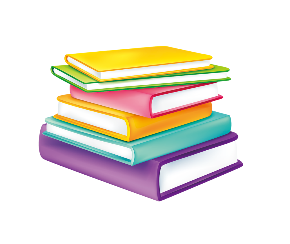 Стопка книг на прозрачном фоне