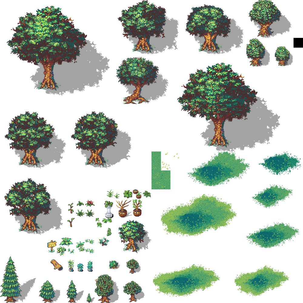 Трава Tileset Pixel Art