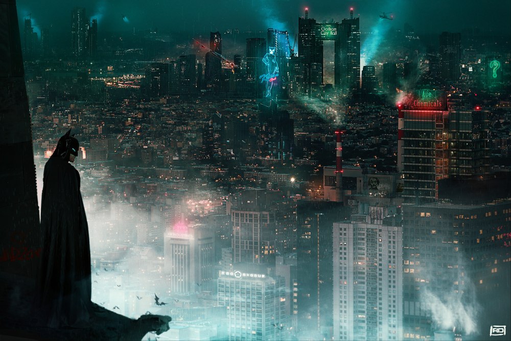 Картина баллончиками Gotham City