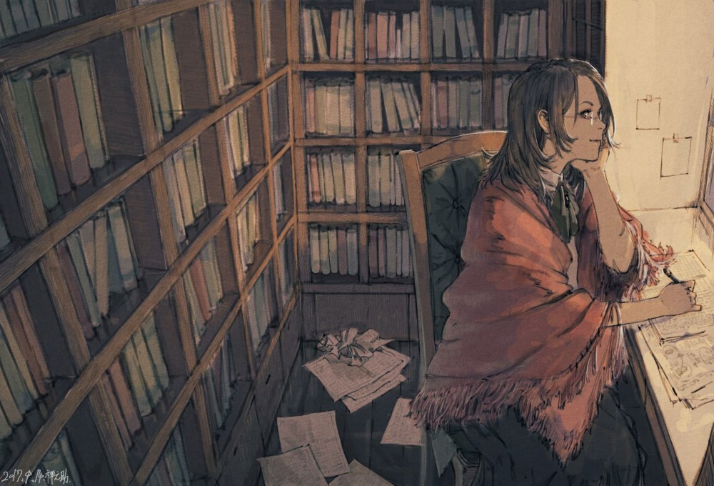 Аниме парень с книгой
