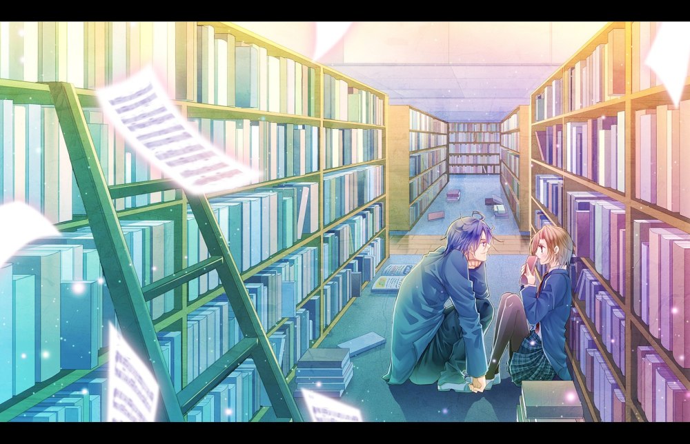 Аниме арты с книжкой