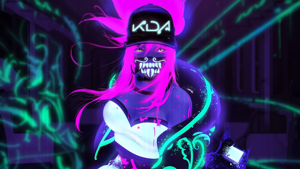 Akali lol неоновая