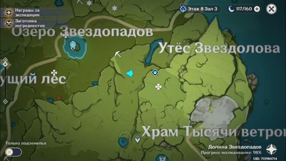 Трава светяшка Геншин Импакт карта