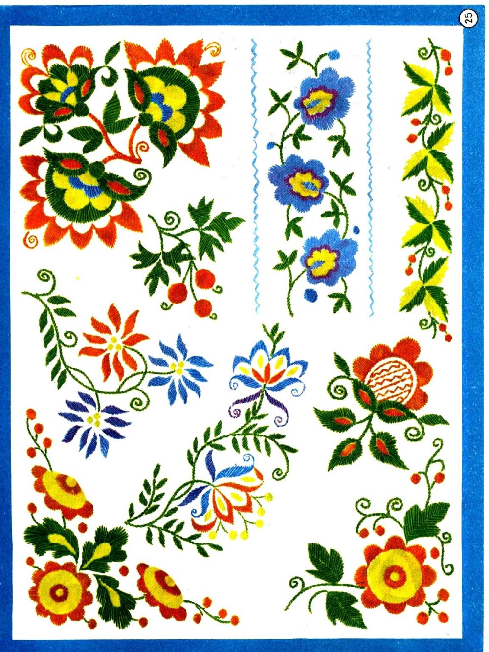 Городецкие узоры на прозрачном фоне
