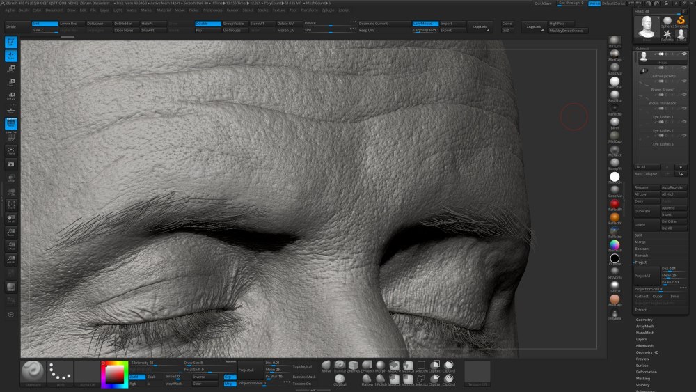 Кисть кожи для Zbrush
