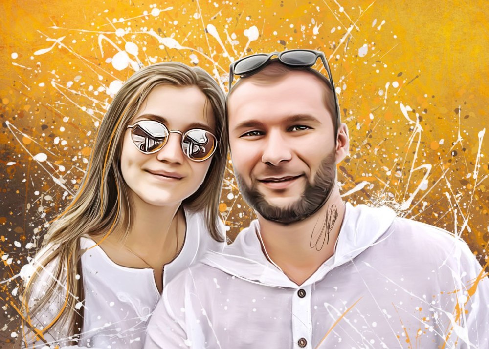 Семейный портрет на холсте