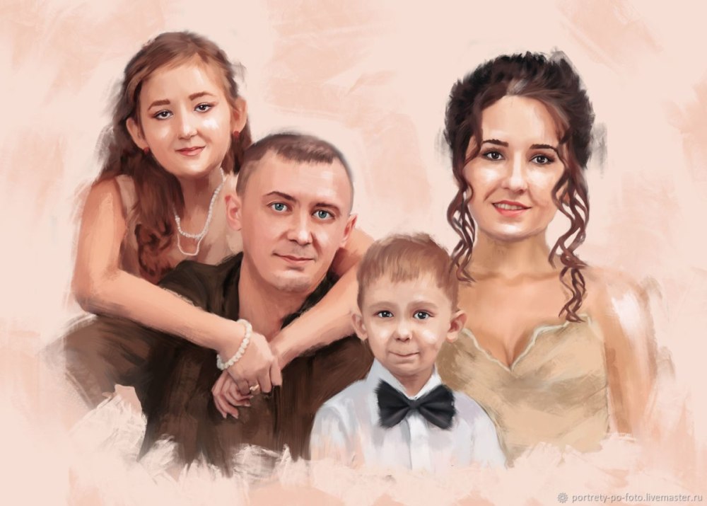 Дрим арт на холсте семейный
