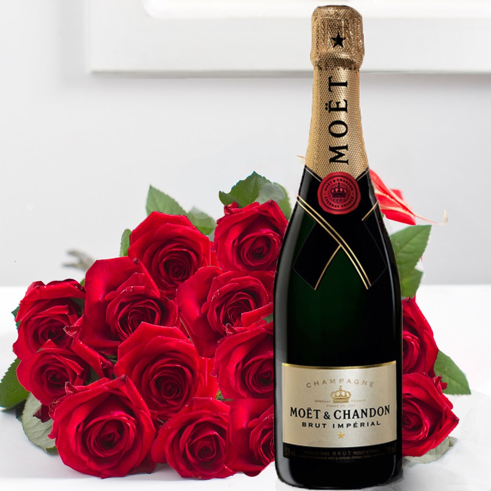 Moët Chandon Rose и цветы
