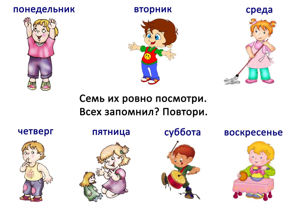Дни недели для детей