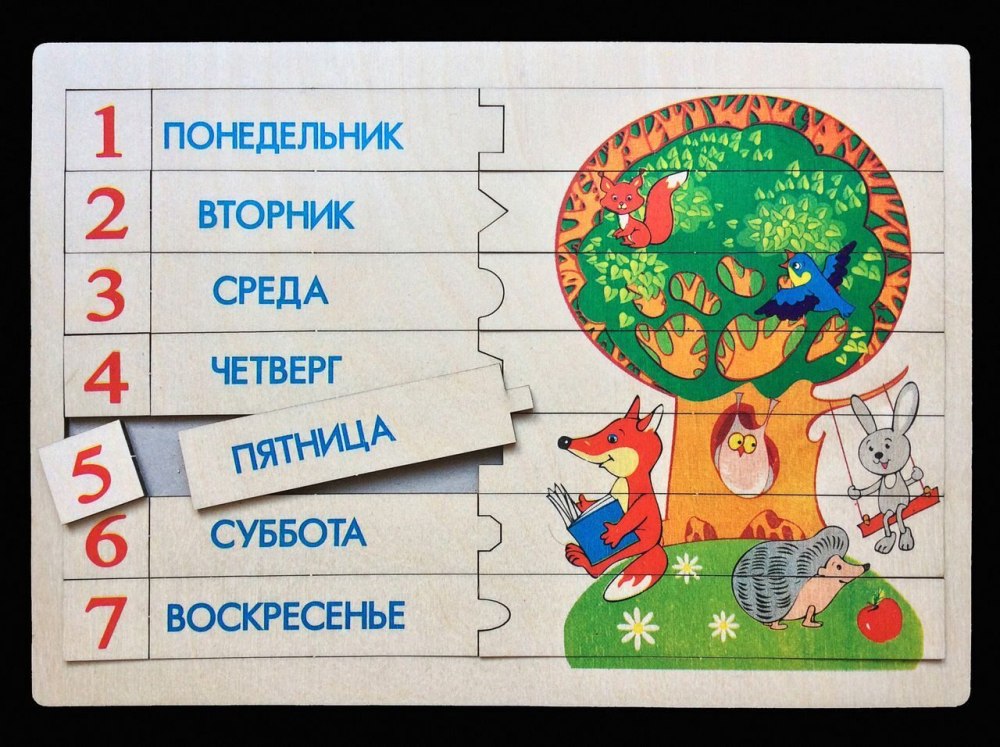 Дни недели для детей