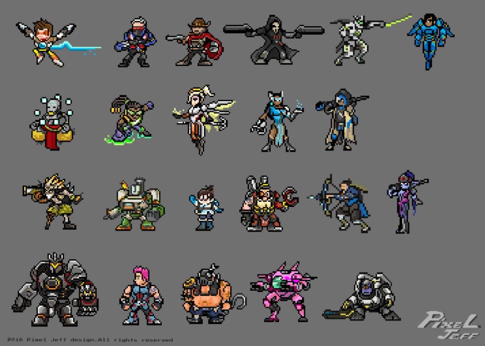 Pixel Art игр героев