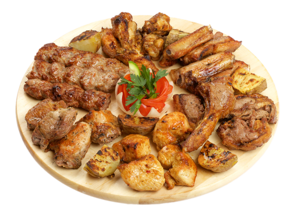 Шашлык на белом фоне