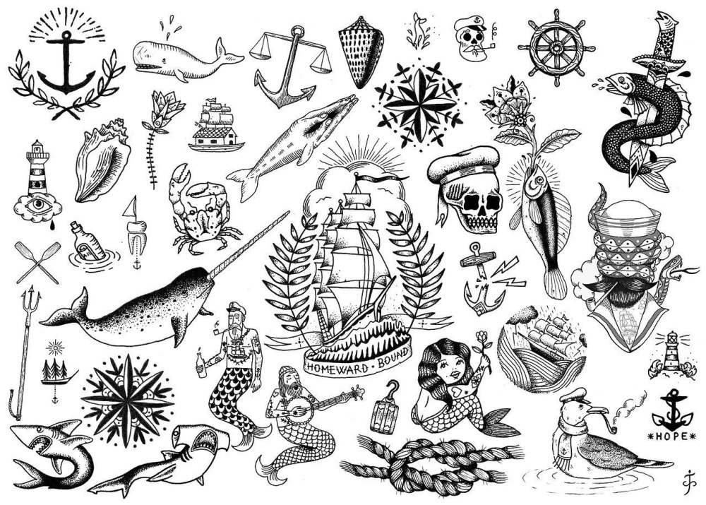 Эскизы морская тематика