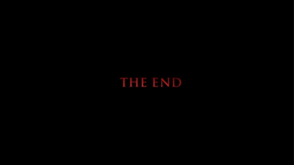The end на черном фоне