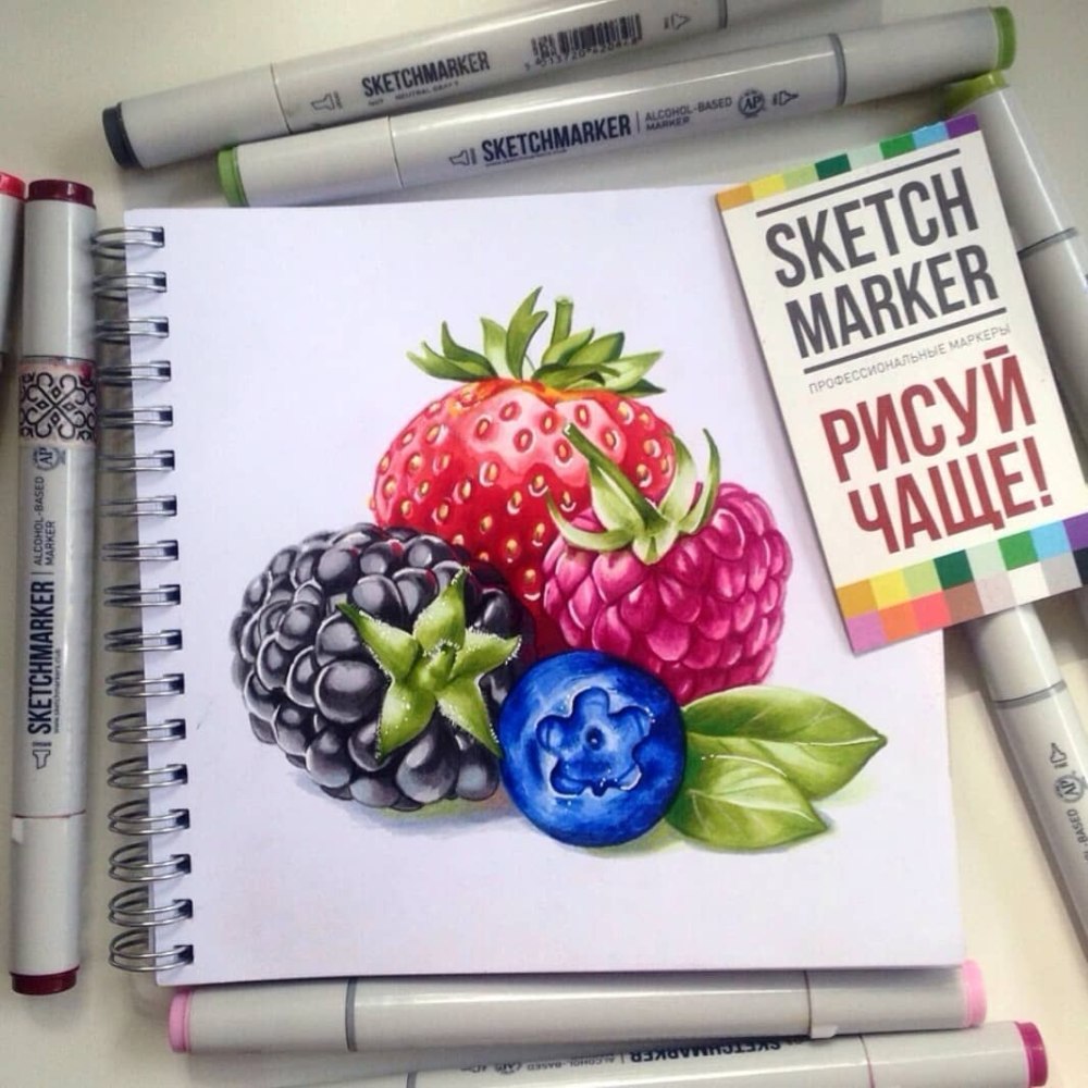 Скетчи маркерами для начинающих еда