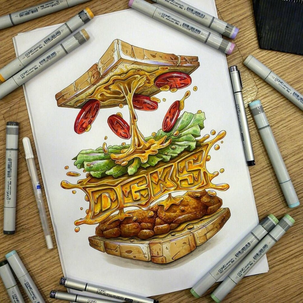 Скетчи маркерами
