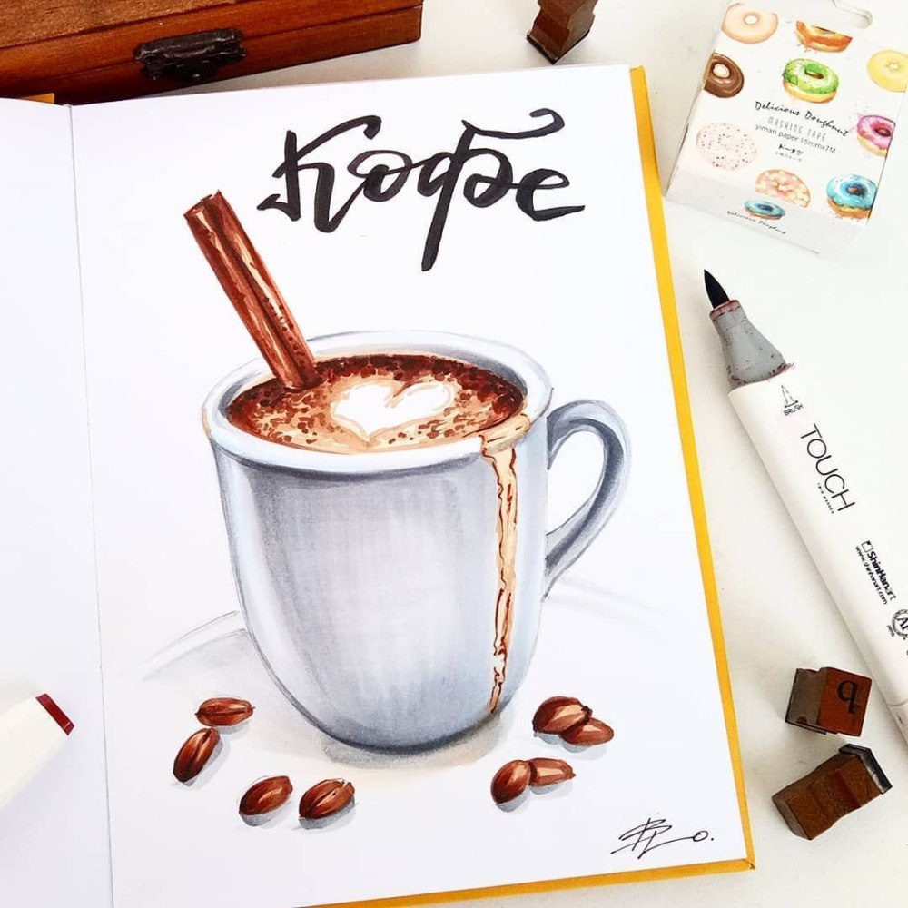 Фрукты скетч маркерами