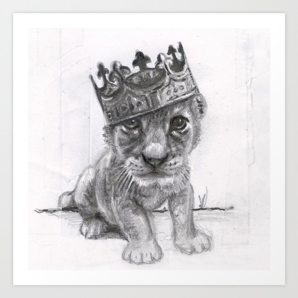 Эскизы лев с короной