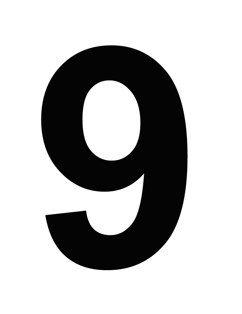Цифра 9 черная