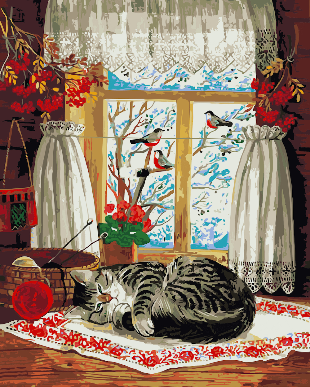 Коты возле камина