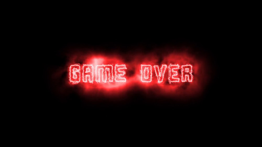 Game over на черном фоне