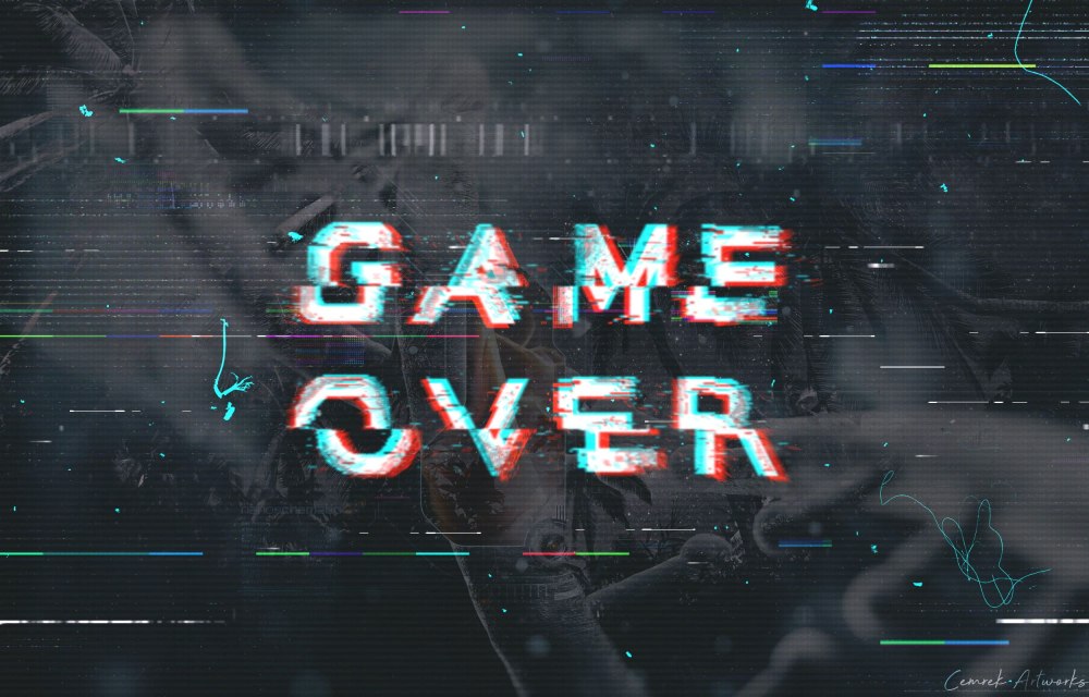 Game over на белом фоне