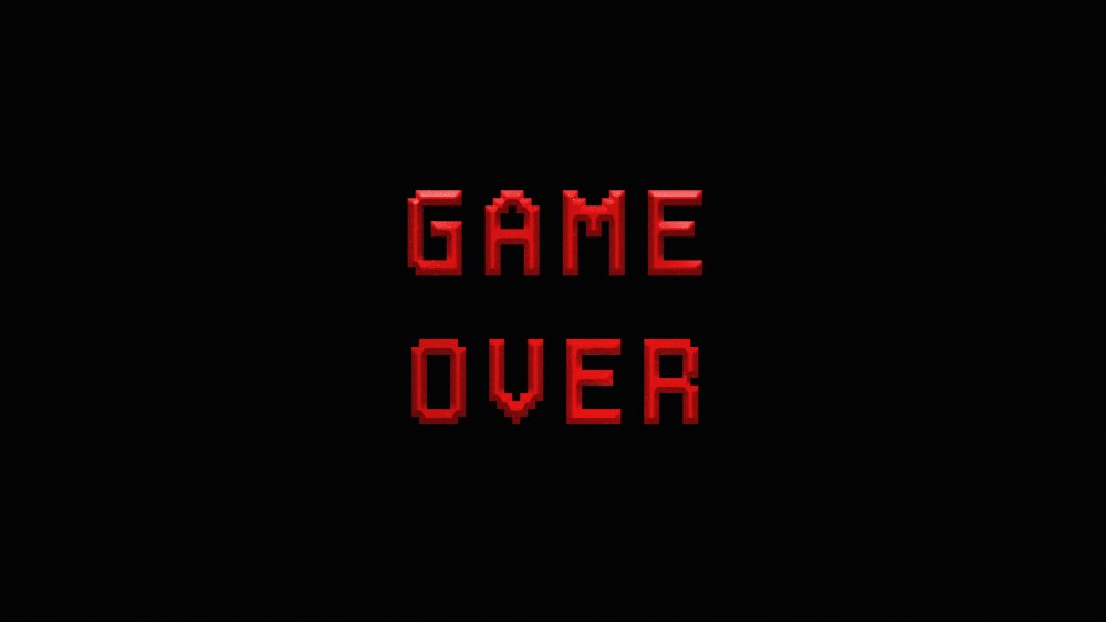 Game over на черном фоне