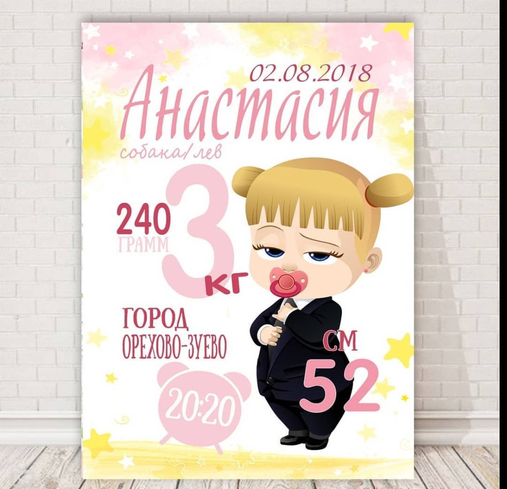 Метрика босс молокосос для девочки