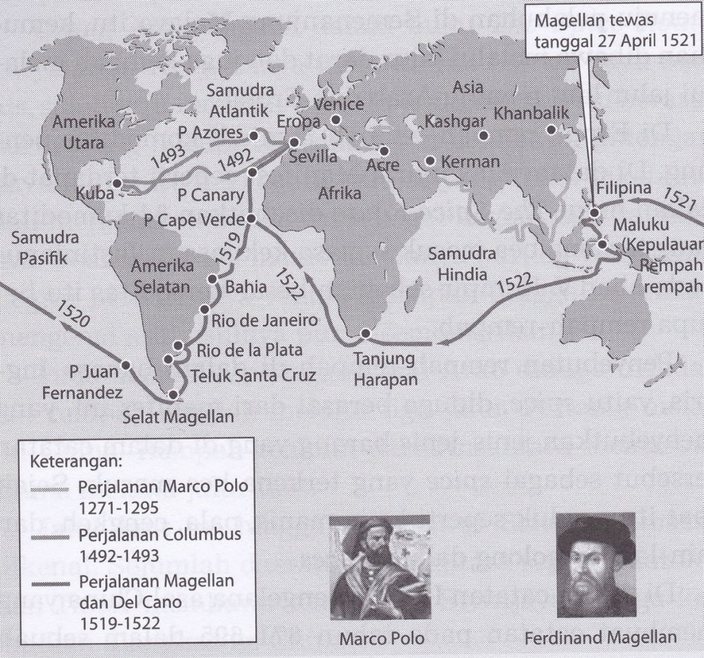 Маршрут Марко поло 1492-1493 год