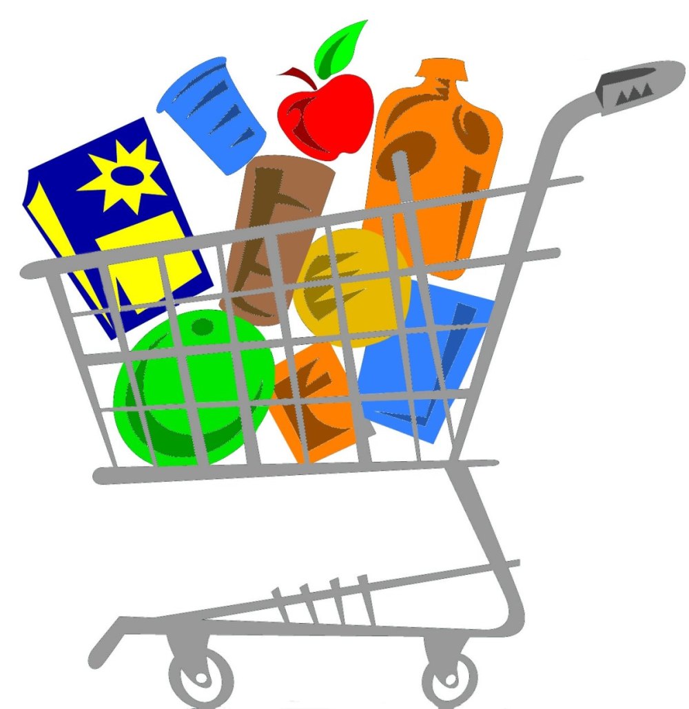 Тележка с продуктами Векторная