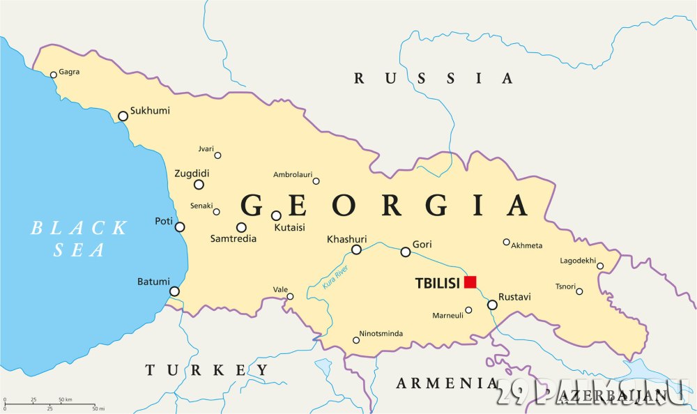 Территория Грузии на карте