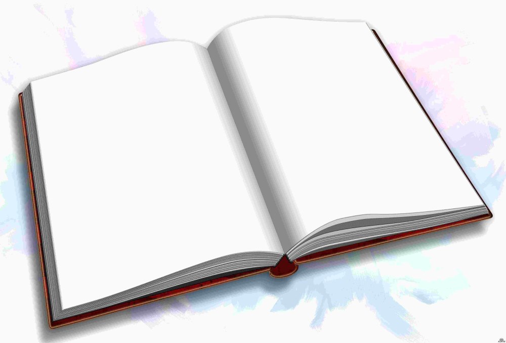 Раскрытая книга на прозрачном фоне